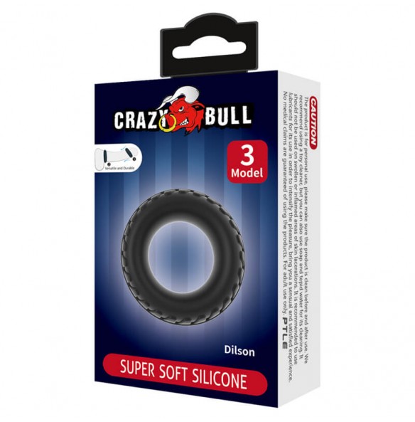CRAZY BULL - Dilson Super Soft Silicon Male Delay Cock Rings (Model 3)